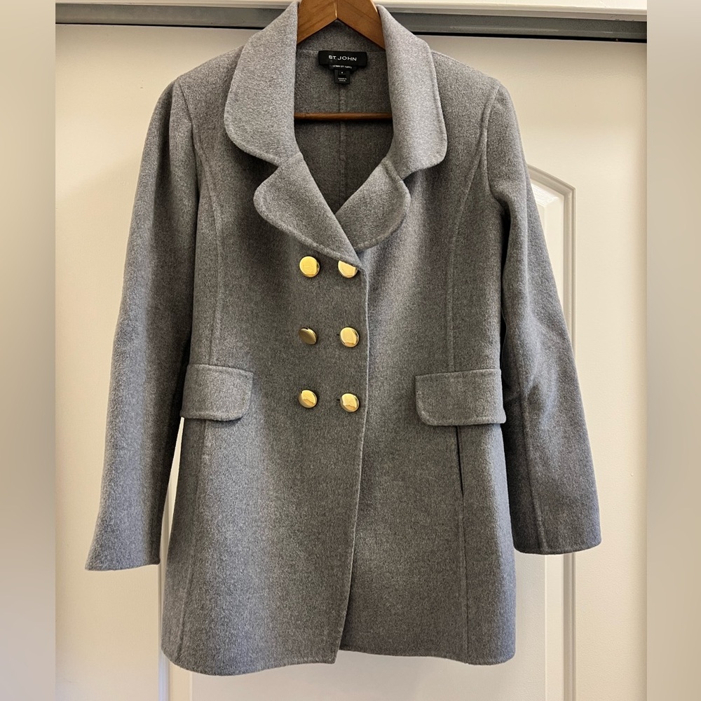 St John Double Breasted Hand Sewn Cashmere Blend Coat - Picture 1 of 17